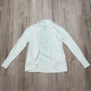 Ann Taylor - LOFT 100% Cotton Cream Open Front Cardigan Women’s Size Small